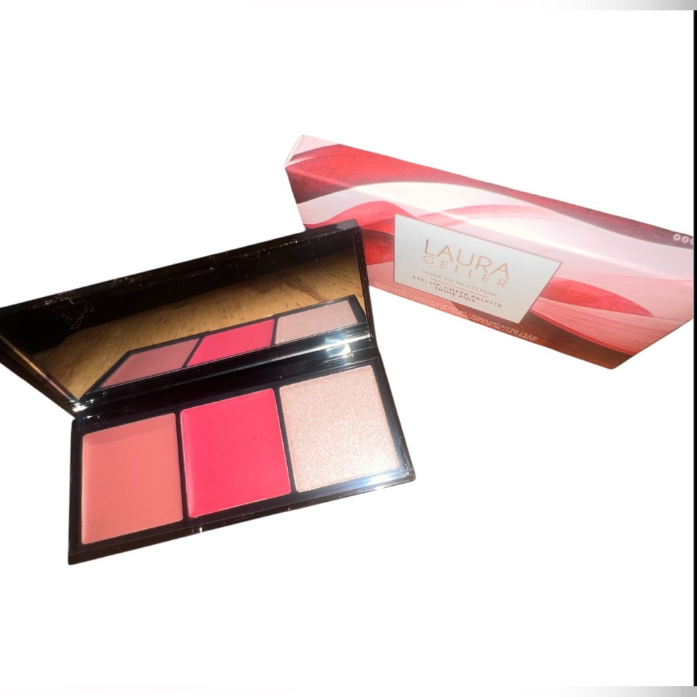 NWT Laura Geller Made to Multitask Eye, Lip & Cheek Palette - Think Pink